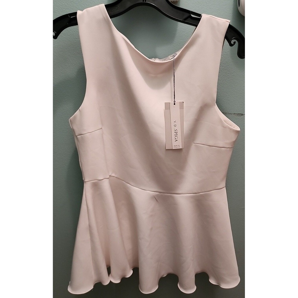 V.D. Spiga Peplum Top Sleeveless Made‎ in Italy Designer Blouse